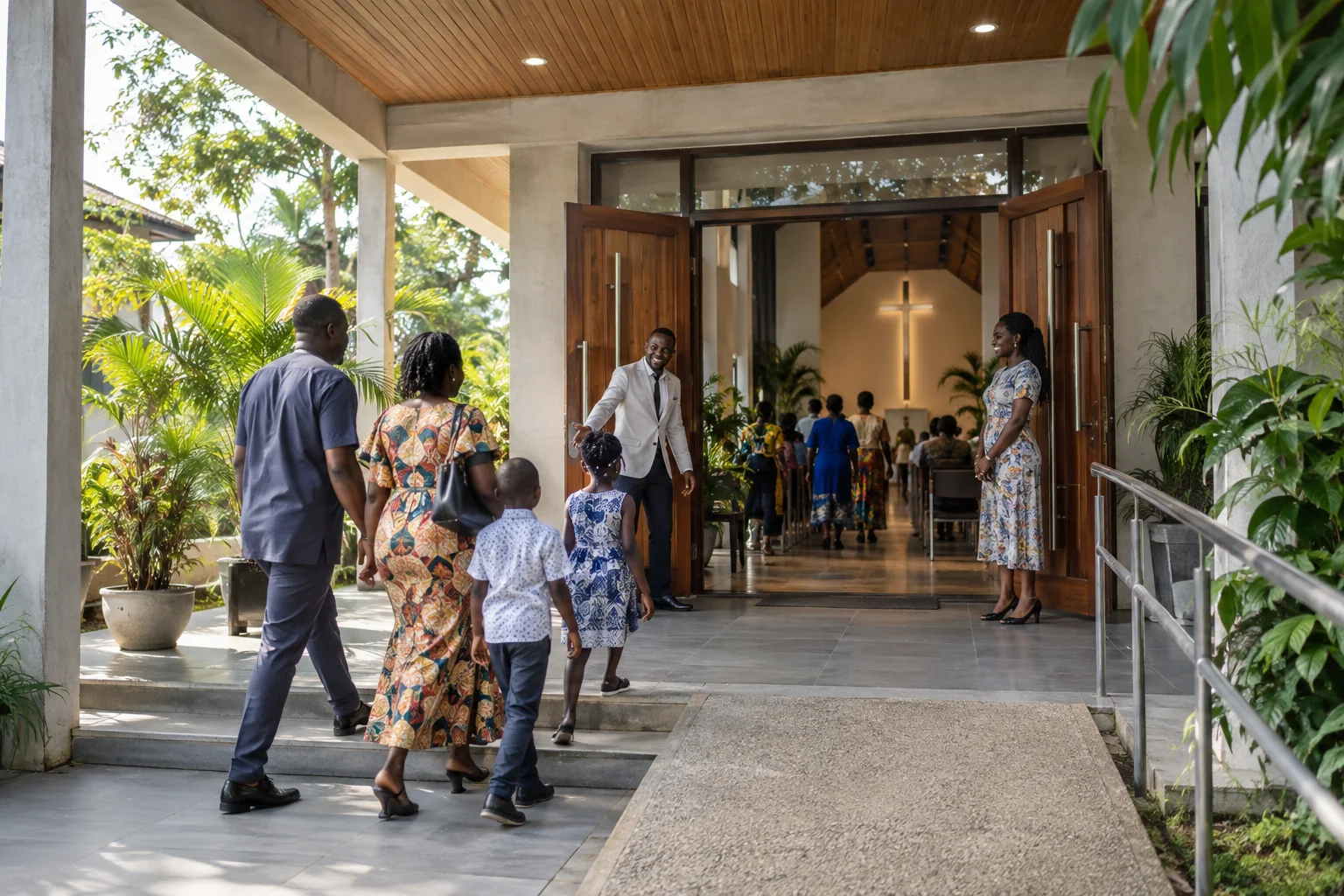 An accessible church entrance in Cameroon
