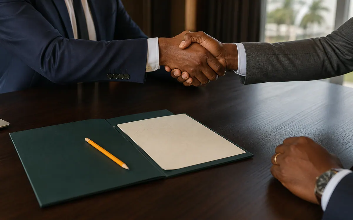 Des dirigeants concluent un accord de conseil