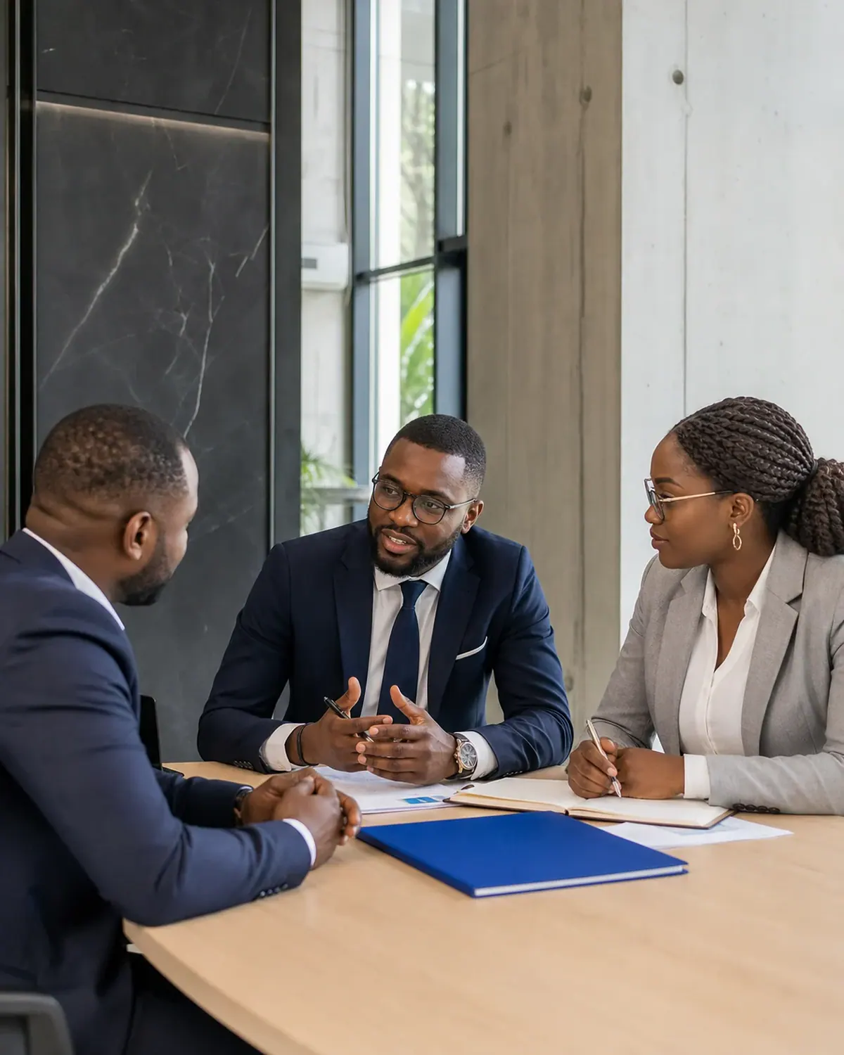 Les conseillers de Mains vertes en séance de stratégie avec un client