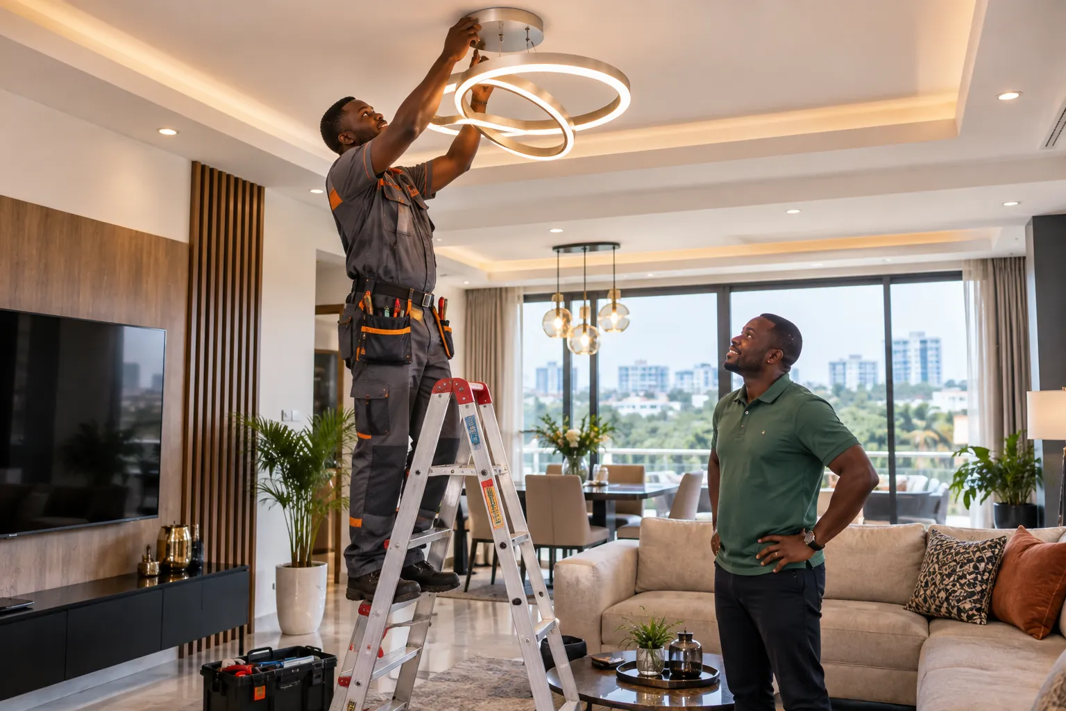 Installation de luminaires