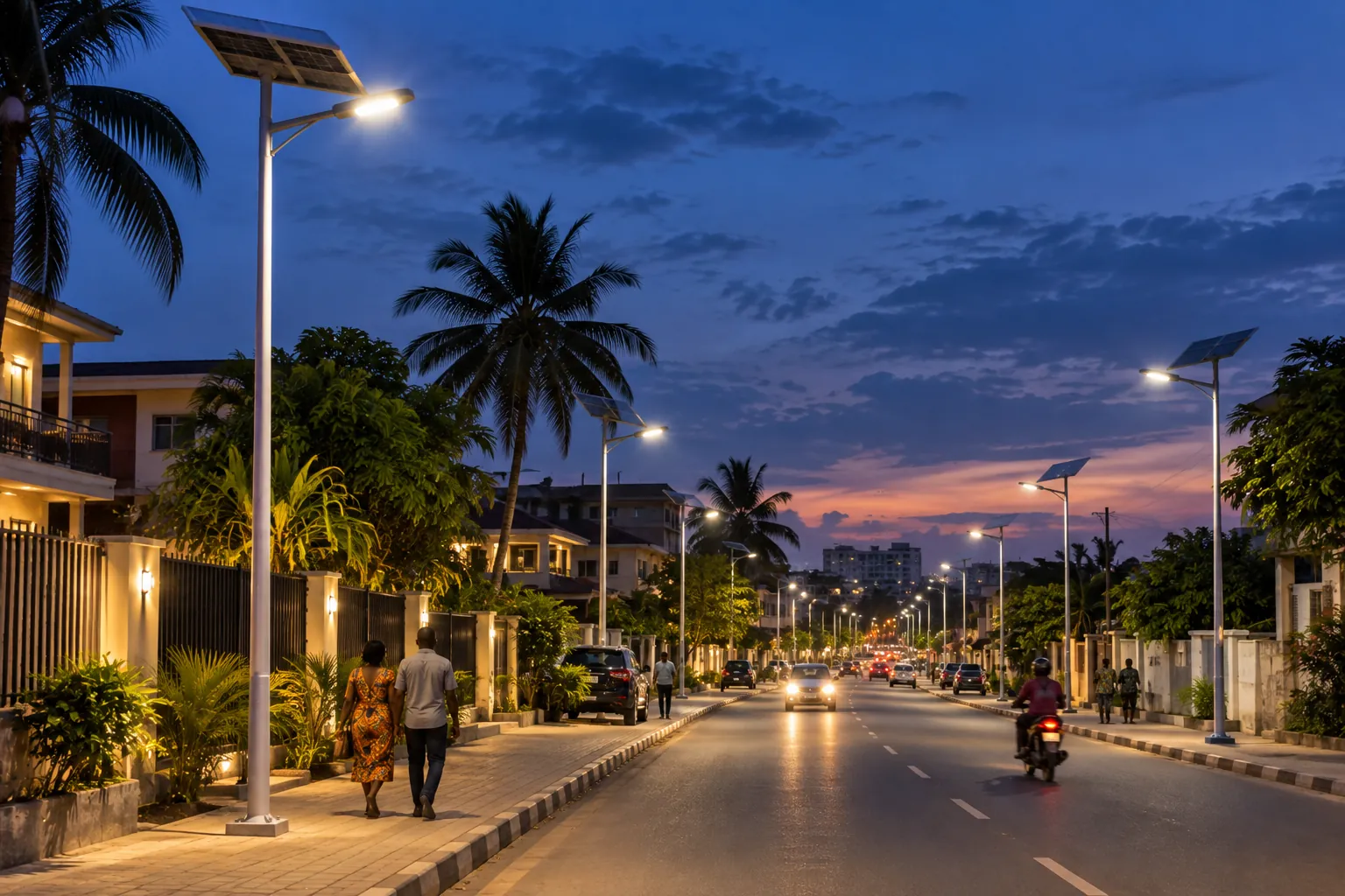 Street lights for a neighbourhood