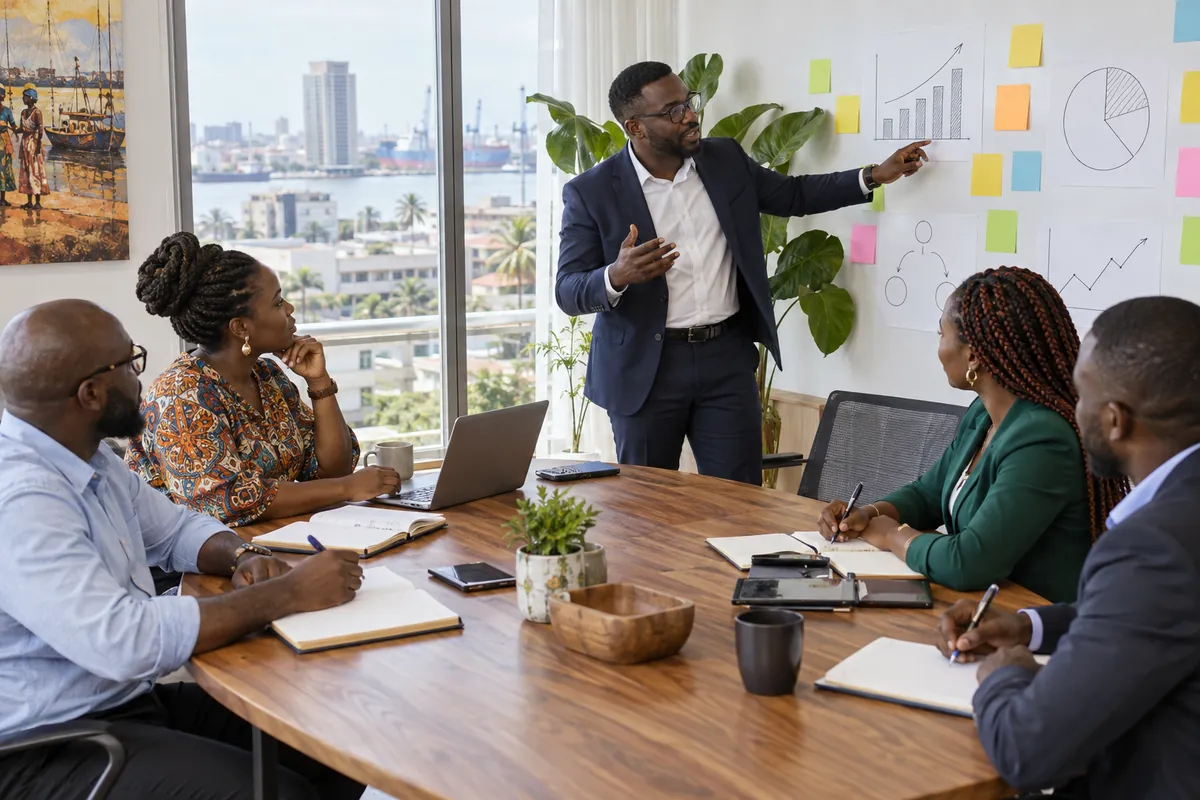 Un atelier de stratégie marketing à Douala